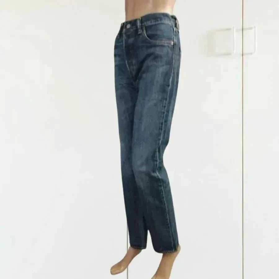 LEVIS 501 - corte reto - cintura alta - 100% algodão - azul escuro - muito bom estado – photo 7